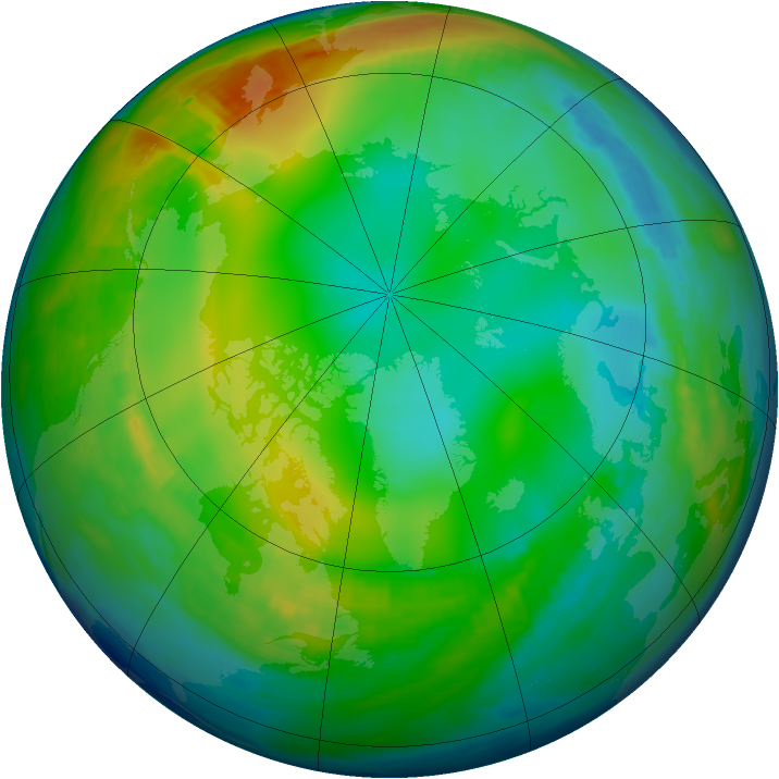 Arctic ozone map for 26 December 1982